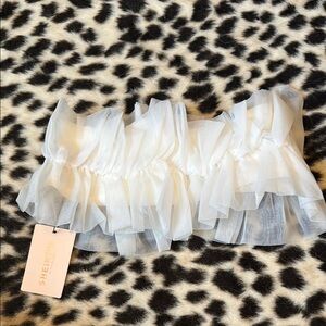 SHEIN White Ruffled Tube Top
